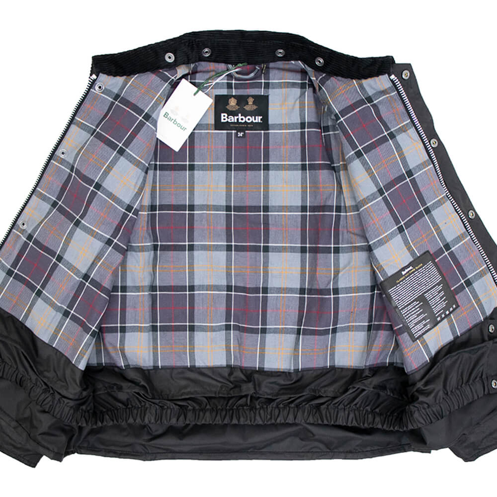 Barbour（バブアー）TRANSPORT WAX / トランスポートワックス MWX1678 ショート丈 オイルド ジャケット ガーメント付【ブラック】国内正規品
