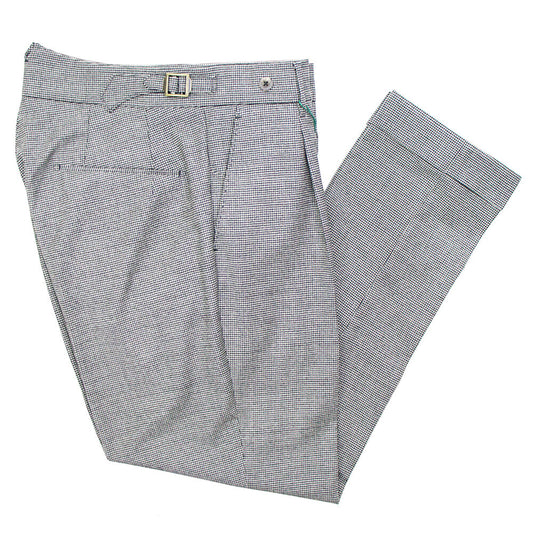 BERWICH（ベルウィッチ）SALUTE サルーテ 1プリーツ サイドアジャスター 千鳥柄 ウール パンツ【グレー】国内正規品