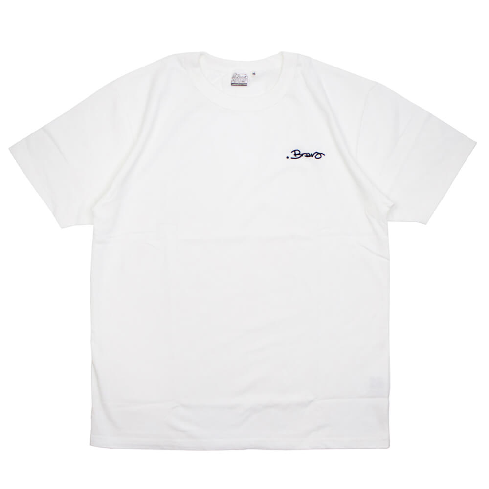 dotBravo（ドットブラーボ）ワンポイント ヘビーオンス クルーネック Tシャツ【ホワイト】国内正規品