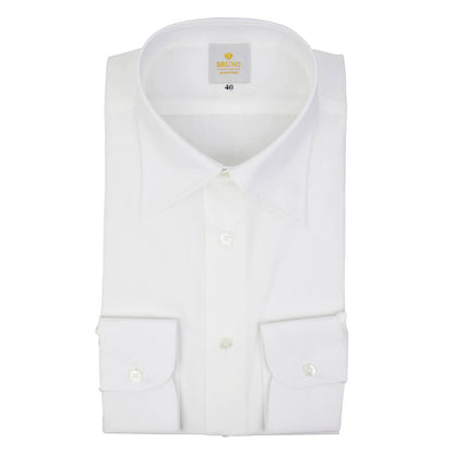 BRUNO（ブルーノ）セミワイドカラー ブロード ドレス シャツ 形態安定加工【ホワイト】