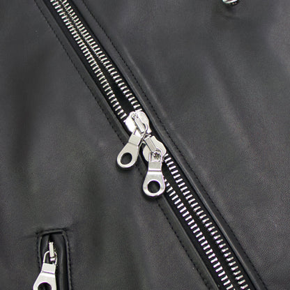 CINQUANTA（チンクワンタ）STAND COLLAR DOUBLE RIDERS スタンドカラー ダブル ライダースジャケット シルバージップ【ブラックBLACK】国内正規品