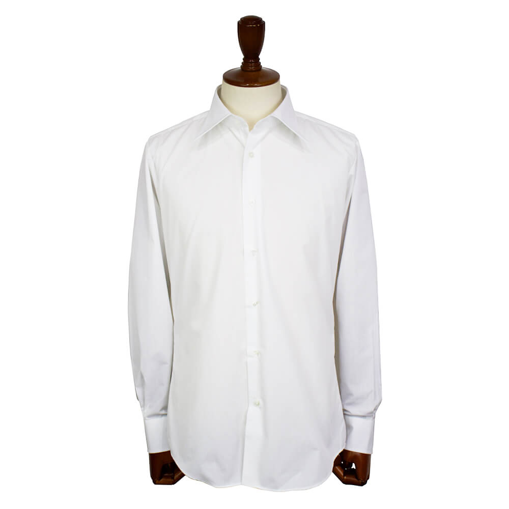 BRUNO（ブルーノ）セミワイドカラー ブロード ドレス シャツ 形態安定加工【ホワイト】