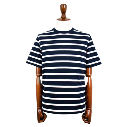 CIRCOLO 1901（チルコロ 1901）ボーダー柄 ストレッチ コットン Tシャツ【ネイビー×ホワイト】国内正規品