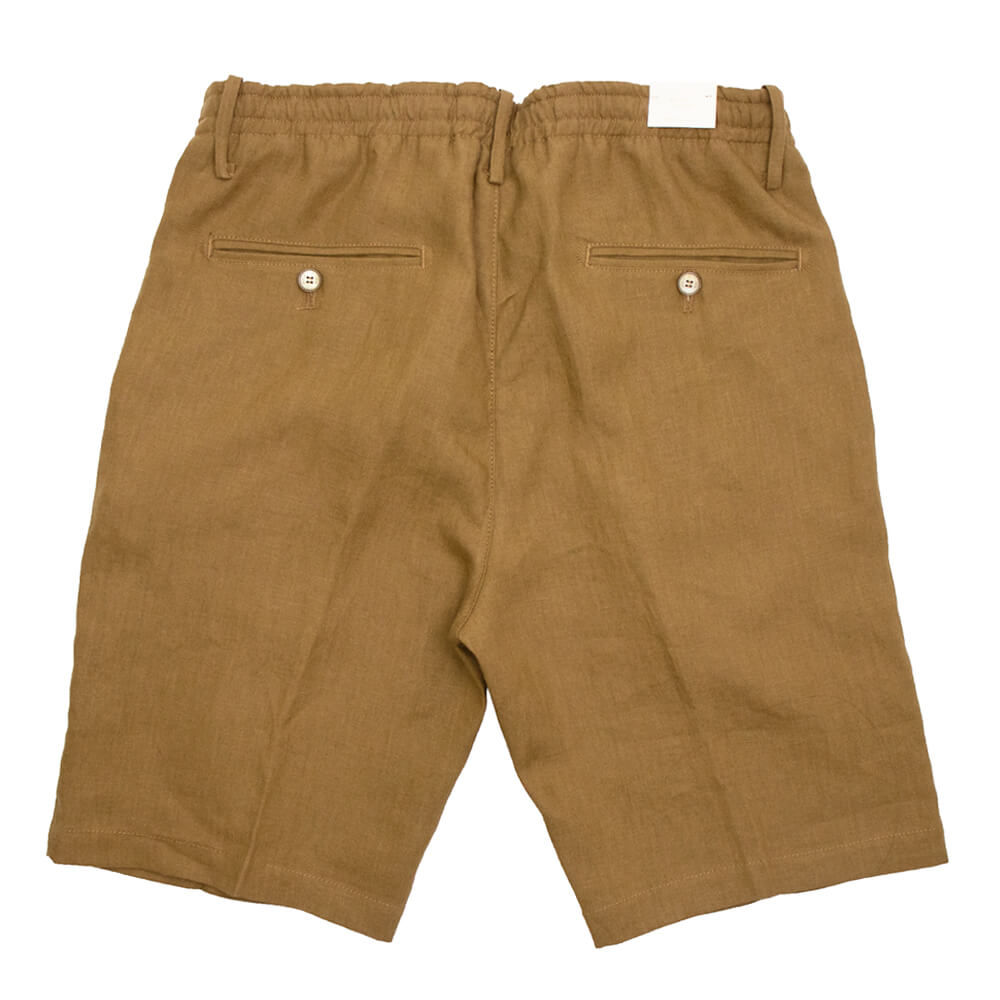 BRIGLIA 1949（ブリリア 1949）1プリーツ ドローコード リネン ショートパンツ【テラコッタ】国内正規品
