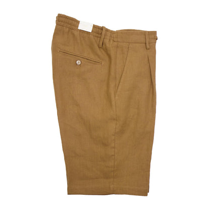 BRIGLIA 1949（ブリリア 1949）1プリーツ ドローコード リネン ショートパンツ【テラコッタ】国内正規品