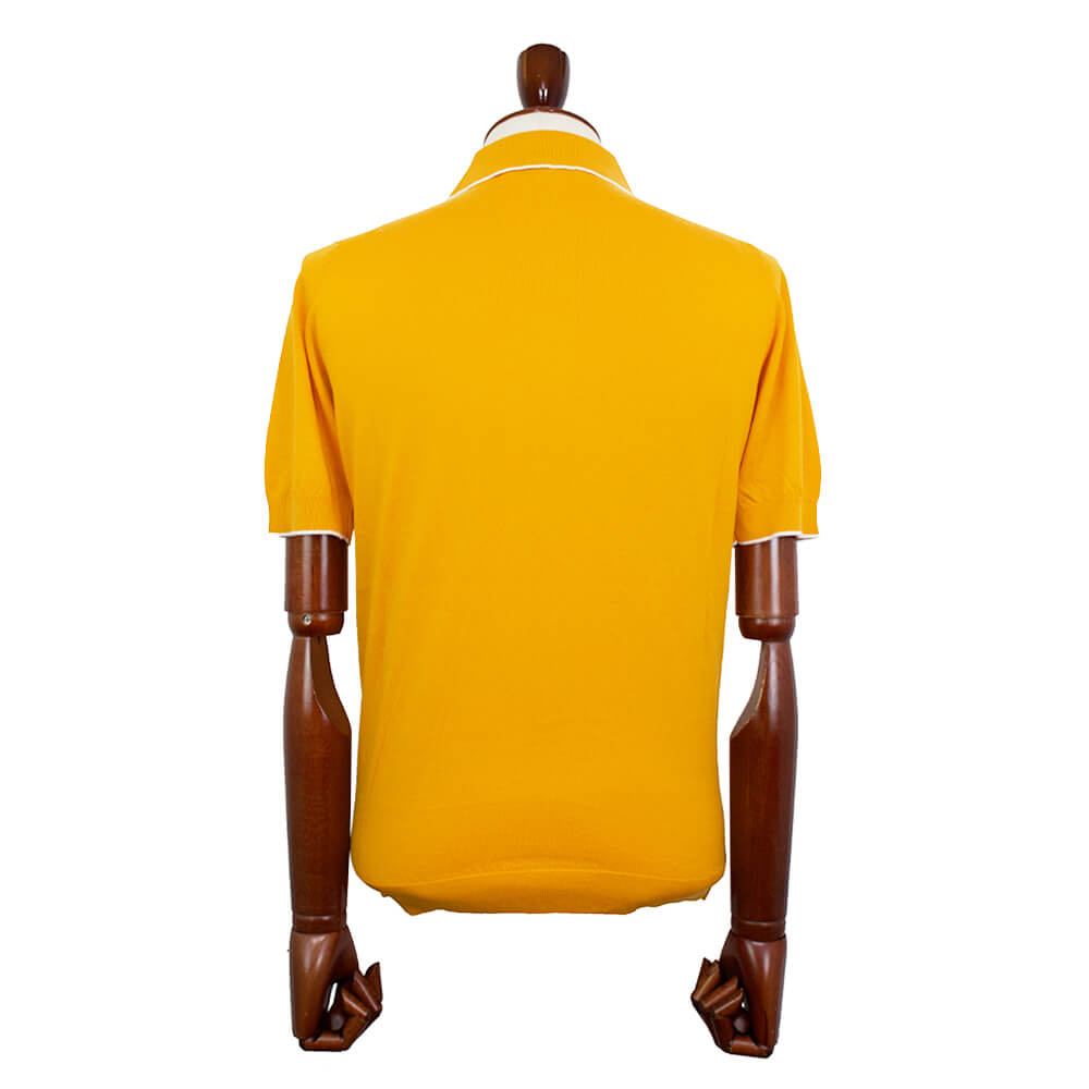 FILIPPO DE LAURENTIIS（フィリッポ デ ローレンティス）ハイゲージ コットン ニット ポロシャツ【オレンジ】国内正規品