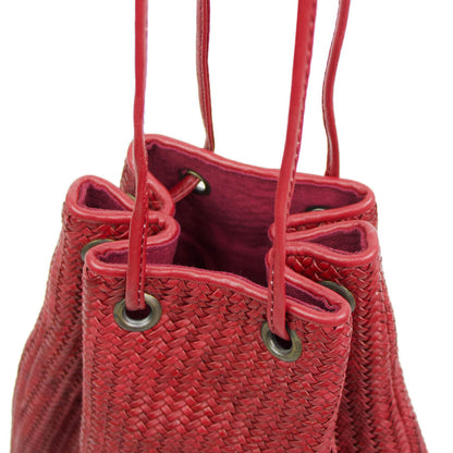 FATTORIA del CUOIO（ファットリアデルクオーイオ）イントレチャート 巾着 レザーバッグ【レッド】国内正規品