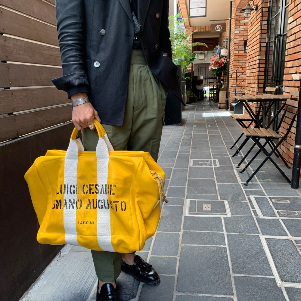 LARDINI（ラルディーニ）ボストンバッグ LARDINI AVIATOR'S KIT BAG【イエロー】
