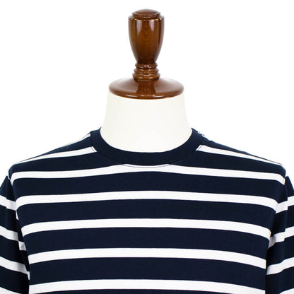 CIRCOLO 1901（チルコロ 1901）ボーダー柄 ストレッチ コットン Tシャツ【ネイビー×ホワイト】国内正規品