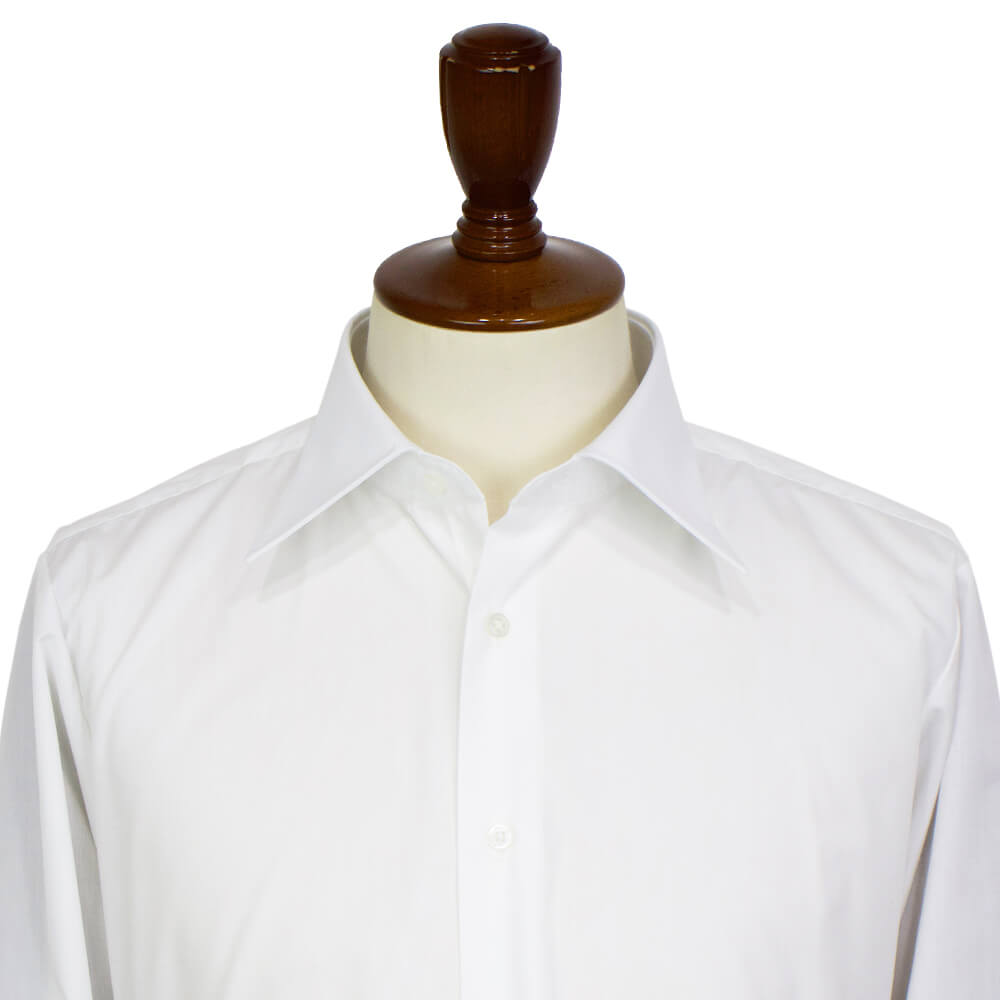 BRUNO（ブルーノ）セミワイドカラー ブロード ドレス シャツ 形態安定加工【ホワイト】