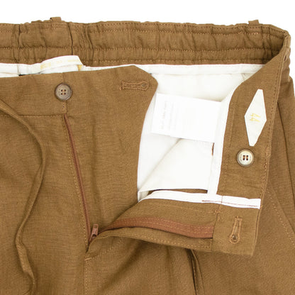 BRIGLIA 1949（ブリリア 1949）1プリーツ ドローコード リネン ショートパンツ【テラコッタ】国内正規品