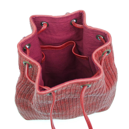 FATTORIA del CUOIO（ファットリアデルクオーイオ）イントレチャート 巾着 レザーバッグ【レッド】国内正規品