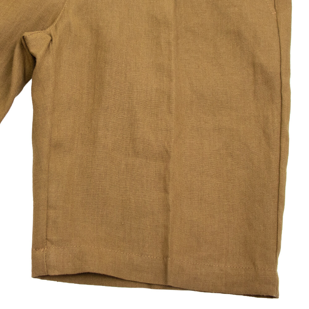 BRIGLIA 1949（ブリリア 1949）1プリーツ ドローコード リネン ショートパンツ【テラコッタ】国内正規品