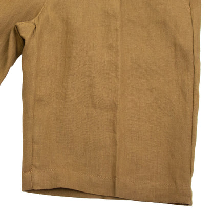 BRIGLIA 1949（ブリリア 1949）1プリーツ ドローコード リネン ショートパンツ【テラコッタ】国内正規品