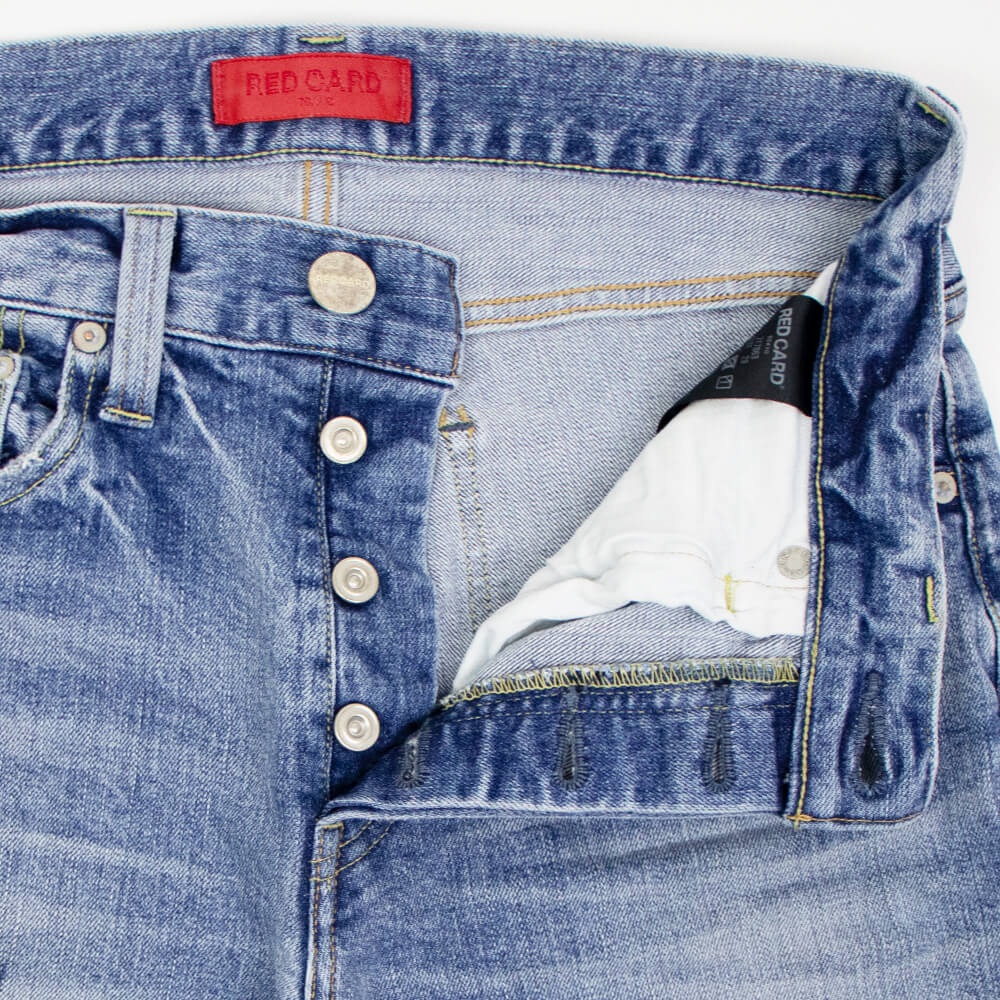 RED CARD TOKYO（レッドカードトウキョウ）Rhythm Slim Tapered リズム スリムテーパード ストレッチ デニム【Vintage Light / ライトインディゴブルー】国内正規品