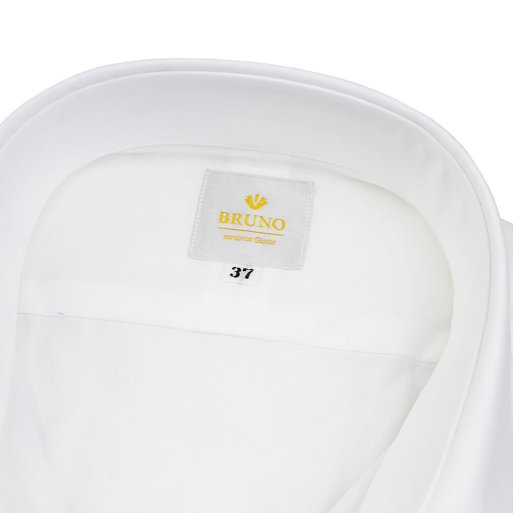 BRUNO（ブルーノ）セミワイドカラー ブロード ドレス シャツ 形態安定加工【ホワイト】