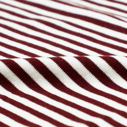 FILIPPO DE LAURENTIIS（フィリッポ デ ローレンティス）ボーダー柄 ハイゲージ コットン ニット Tシャツ【ホワイト×テラコッタ】国内正規品