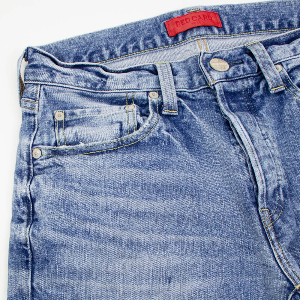RED CARD TOKYO（レッドカードトウキョウ）Rhythm Slim Tapered リズム スリムテーパード ストレッチ デニム【Vintage Light / ライトインディゴブルー】国内正規品
