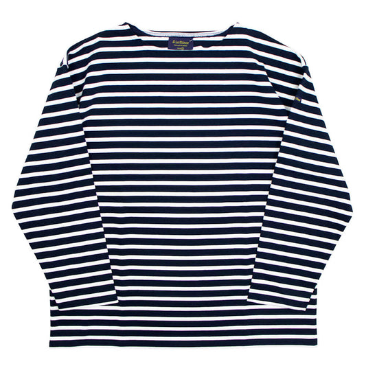 Le minor（ルミノア）14ゲージコットン ボーダー ボートネックカットソー【ネイビー×ホワイト】