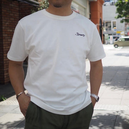dotBravo（ドットブラーボ）ワンポイント ヘビーオンス クルーネック Tシャツ【ホワイト】国内正規品