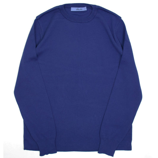 Blu Bre（ブルブレ）コットン クルーネック ロングスリーブ ニットTシャツ【モルジブブルー】国内正規品