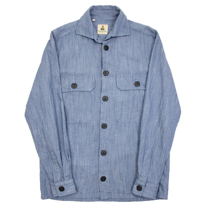 GUY ROVER（ギローバー）コットン リネン シャツ ブルゾン【ブルー】国内正規品