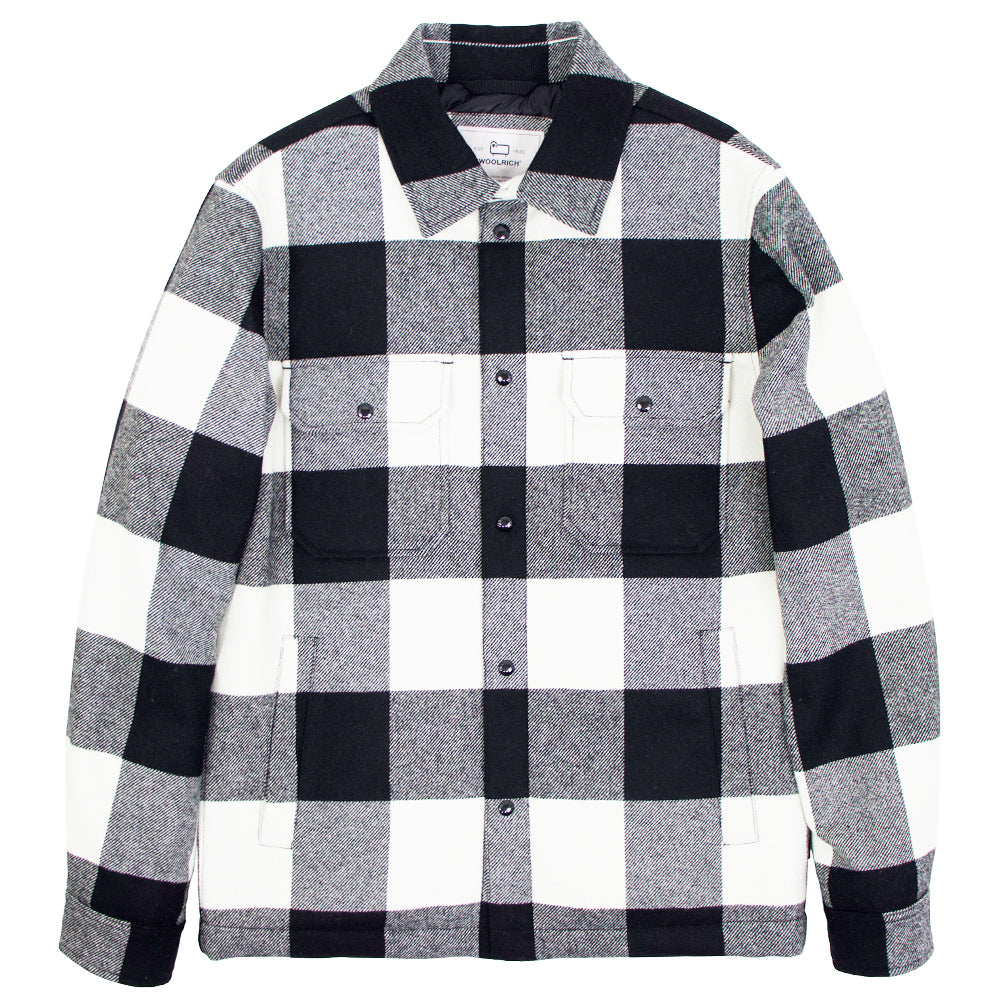 Woolrich ウールリッチ　ブラック×ホワイト）ブロックチェックCPOシャツ WOOLRICH（ウールリッチ）ALASKAN WOOL CHECK OVERSHIRT