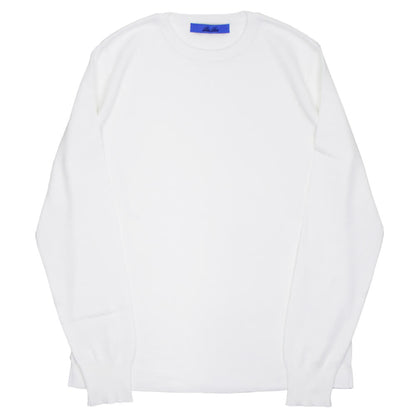 Blu Bre（ブルブレ）コットン クルーネック ロングスリーブ ニットTシャツ【ホワイト】国内正規品