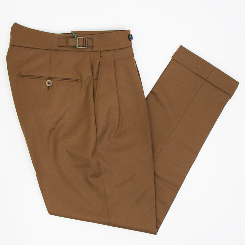 BERWICH（ベルウィッチ）SCOTCH / スコッチ VB8996 2プリーツ アジャスター付き ウール パンツ【ブロンズ】国内正規品