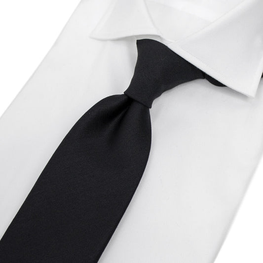 BRUNO（ブルーノ）DORMEUIL ドーメル (AMADEUS365) トレピエゲ 三つ折り ウール ネクタイ【ブラックBLACK】正規販売店