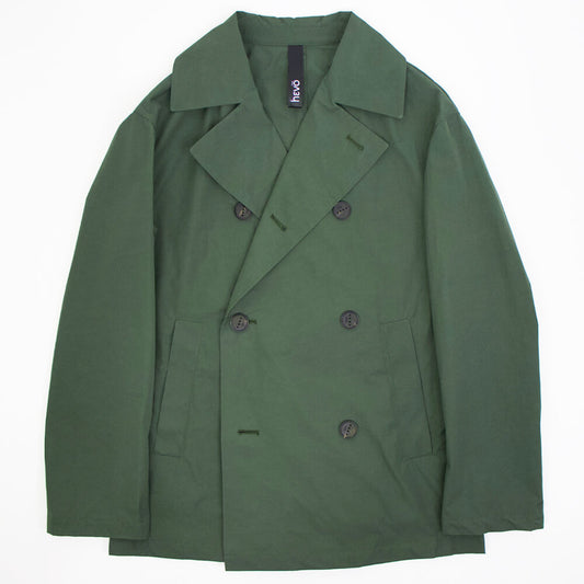 hevo（イーヴォ）TRANI トラーニ ポリエステル コットン ショート丈 ピーコート / ピージャケット【カーキ】国内正規品