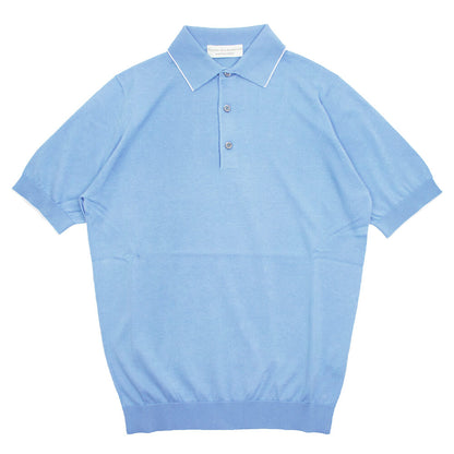 FILIPPO DE LAURENTIIS（フィリッポ デ ローレンティス）ハイゲージ コットン ニット ポロシャツ【サックス】国内正規品