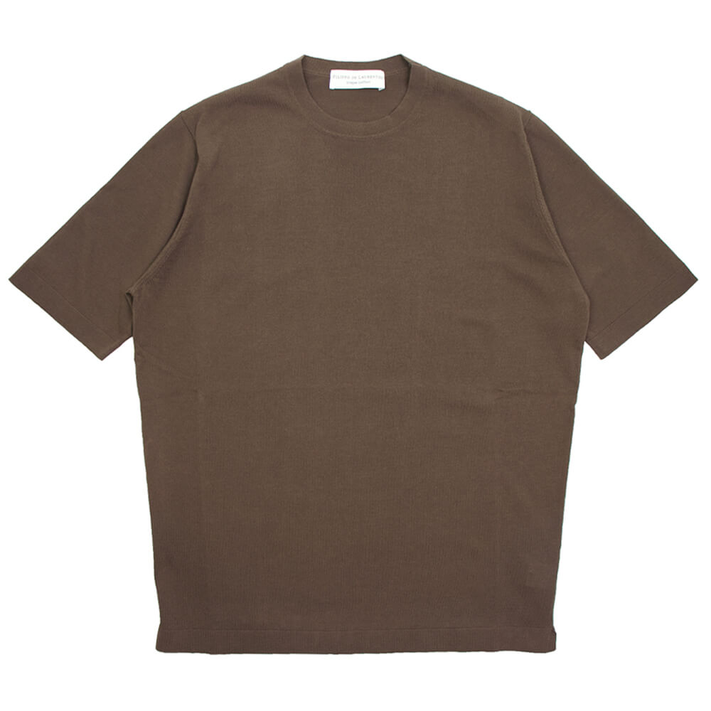 FILIPPO DE LAURENTIIS（フィリッポ デ ローレンティス）ニットTシャツ【ブラウン】