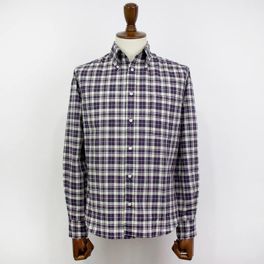 INDIVIDUALIZED SHIRTS（インディヴィジュアライズド シャツ）STANDARD FIT スタンダードフィット チェック柄 ボタンダウン コットン シャツ【ネイビー×アイボリー×レッド】国内正規品