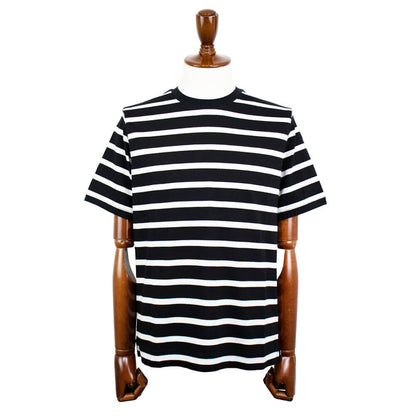 CIRCOLO 1901（チルコロ 1901）ボーダー柄 ストレッチ コットン Tシャツ【ブラック×ホワイト】国内正規品