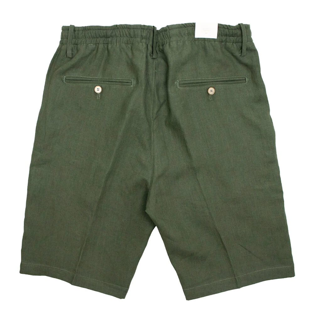 BRIGLIA 1949（ブリリア 1949）1プリーツ ドローコード リネン ショートパンツ【ミリタリー】国内正規品