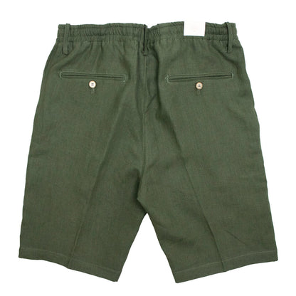 BRIGLIA 1949（ブリリア 1949）1プリーツ ドローコード リネン ショートパンツ【ミリタリー】国内正規品