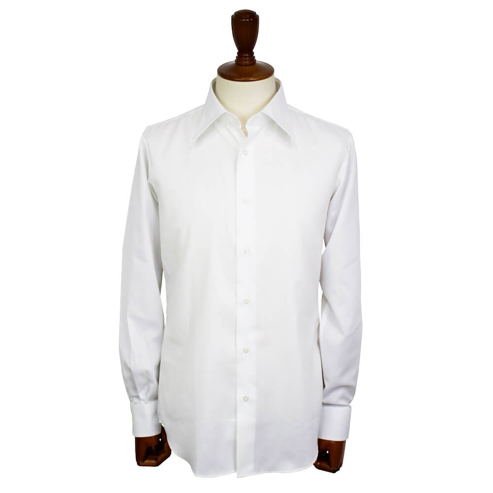 BRUNO（ブルーノ）セミワイドカラー オックスフォード ドレス シャツ 形態安定加工【ホワイト】