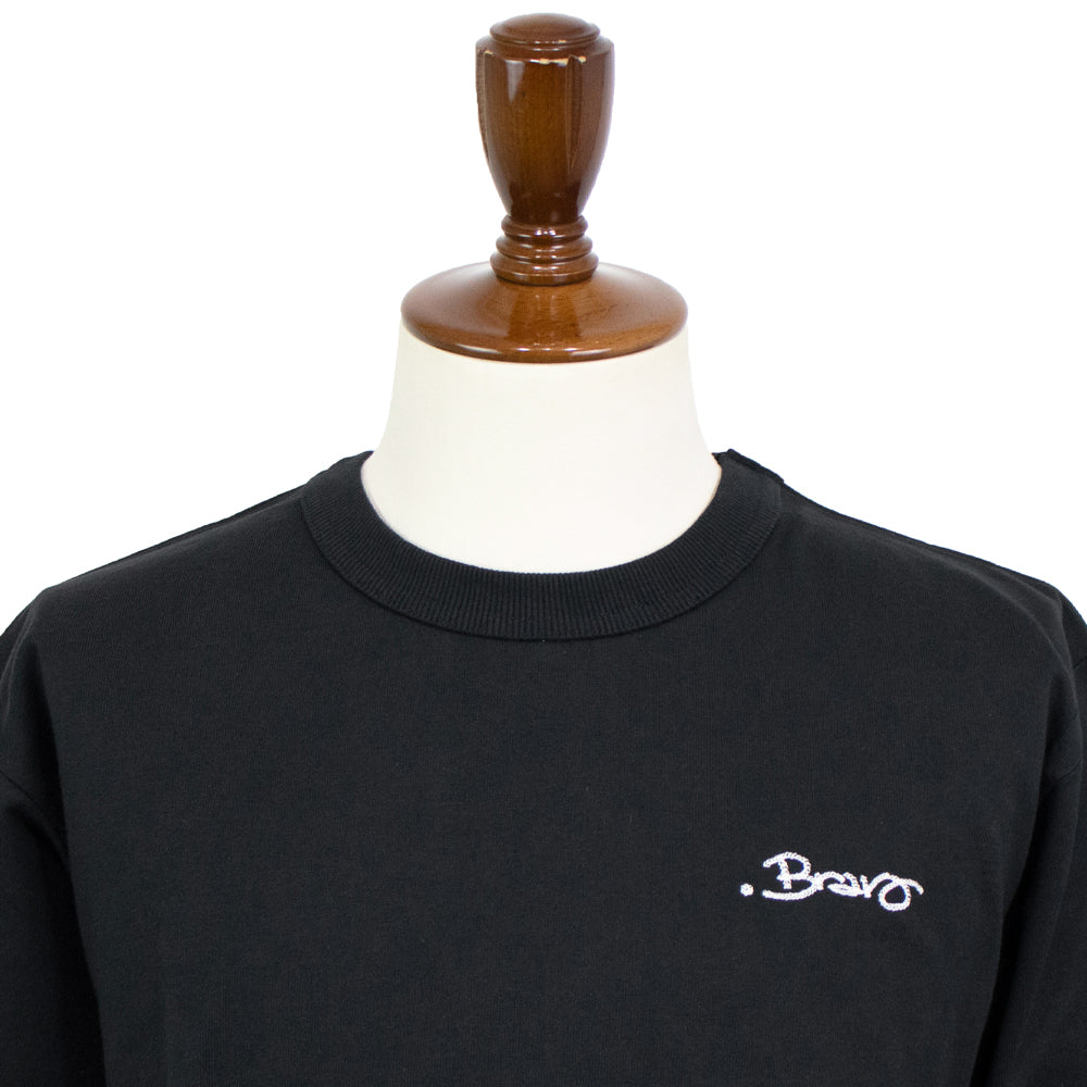 dotBravo（ドットブラーボ）ワンポイント ヘビーオンス クルーネック Tシャツ【ブラック】国内正規品