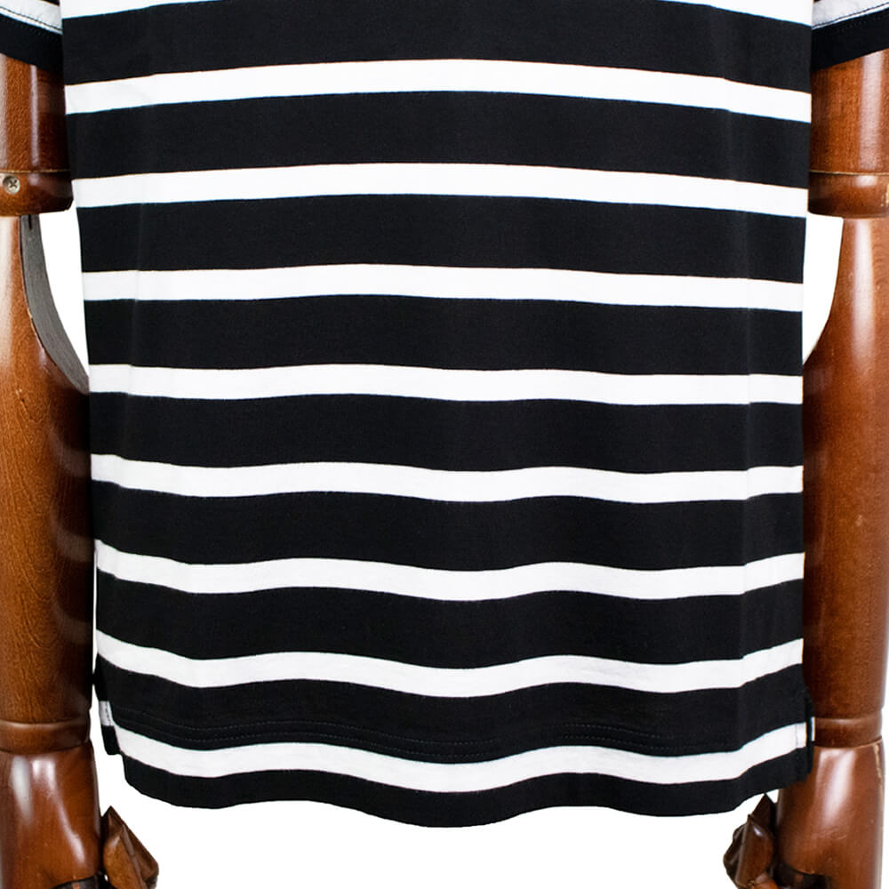 CIRCOLO 1901（チルコロ 1901）ボーダー柄 ストレッチ コットン Tシャツ【ブラック×ホワイト】国内正規品