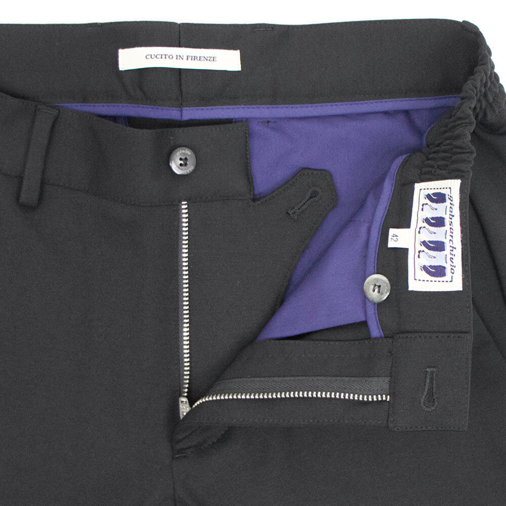 giabsarchivio（ジャブスアルキヴィオ）GIORGIONE ジョルジオーネ スタンダード ジャージー リブ パンツ【ブラック】国内正規品