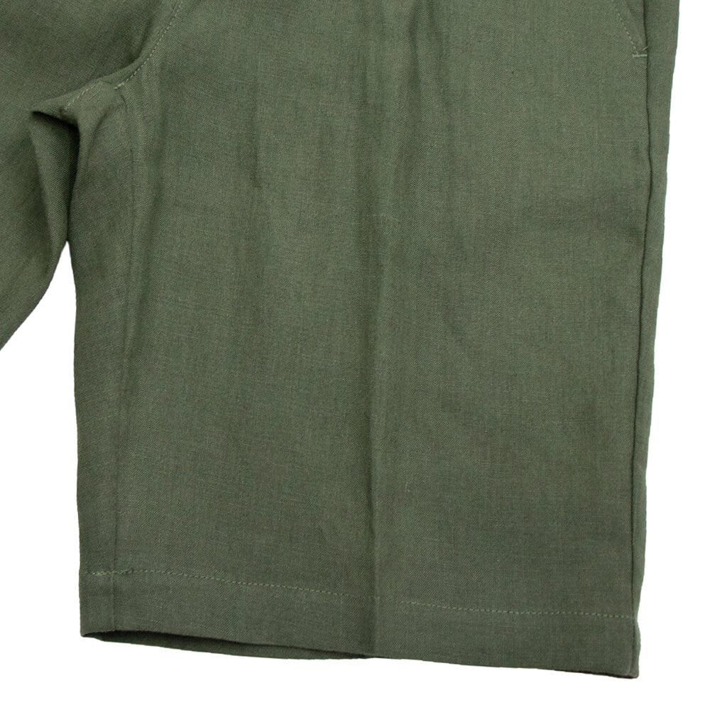 BRIGLIA 1949（ブリリア 1949）1プリーツ ドローコード リネン ショートパンツ【ミリタリー】国内正規品