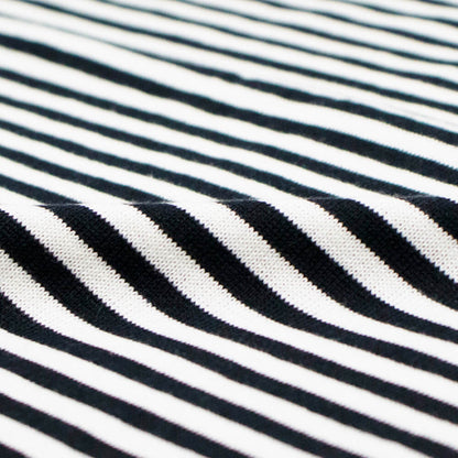 FILIPPO DE LAURENTIIS（フィリッポ デ ローレンティス）ボーダー柄 ハイゲージ コットン ニット Tシャツ【ホワイト×ネイビー】国内正規品