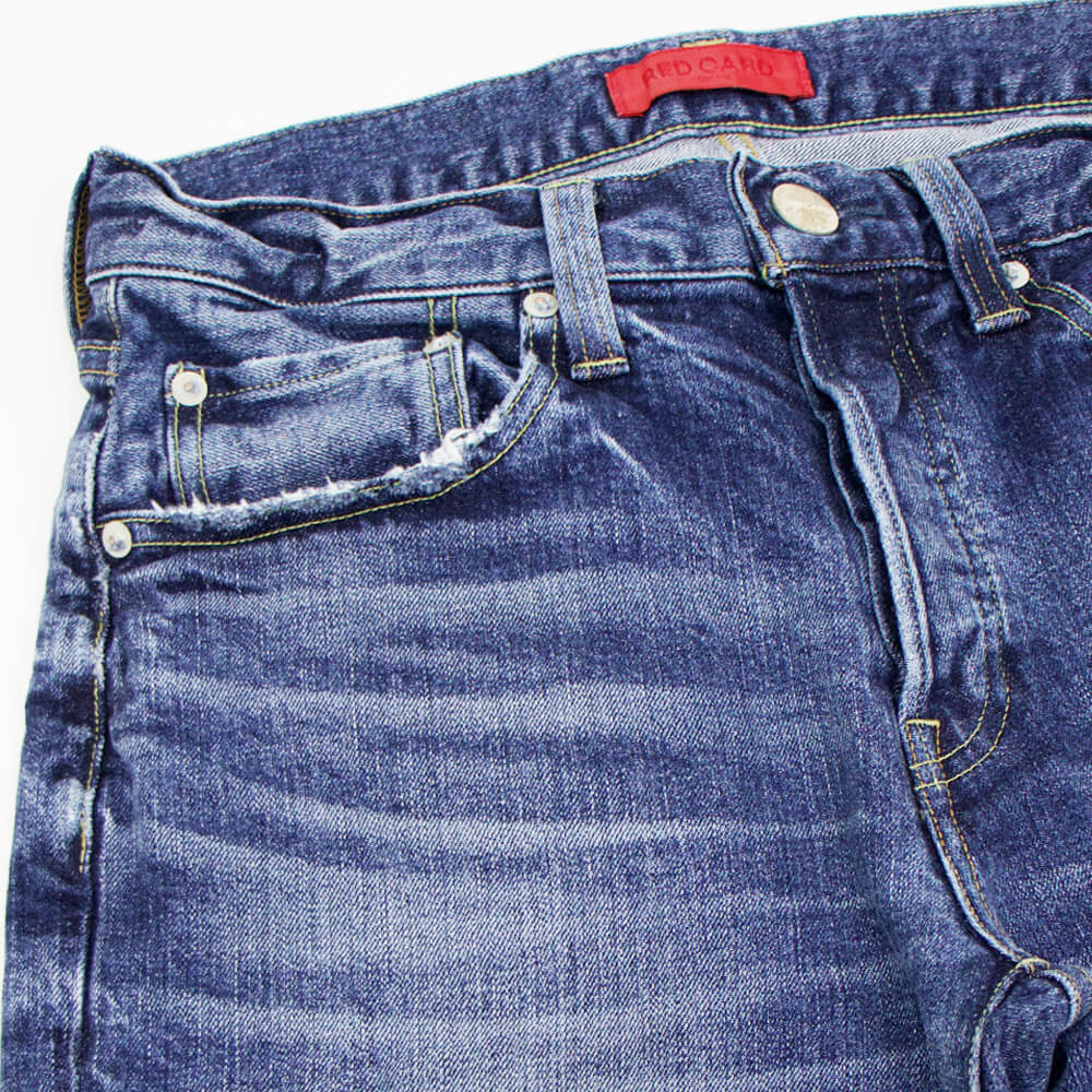 RED CARD TOKYO（レッドカードトウキョウ）Rhythm Slim Tapered リズム スリムテーパード ストレッチ デニム【Vintage Mid / インディゴブルー】国内正規品