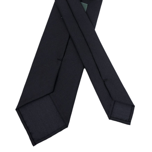 BRUNO（ブルーノ）DORMEUIL ドーメル (AMADEUS365) トレピエゲ 三つ折り ウール ネクタイ【ブラックBLACK】正規販売店