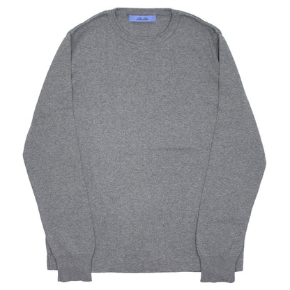 Blu Bre（ブルブレ）コットン クルーネック ロングスリーブ ニットTシャツ【グレー】国内正規品