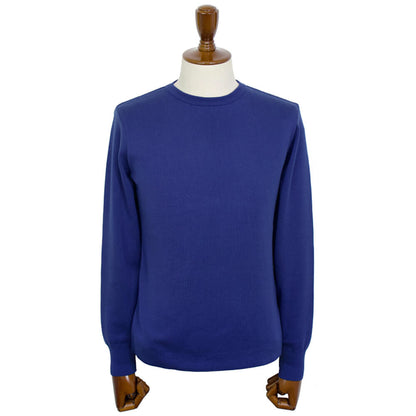 Blu Bre（ブルブレ）コットン クルーネック ロングスリーブ ニットTシャツ【モルジブブルー】国内正規品