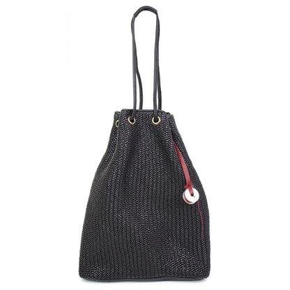 FATTORIA del CUOIO（ファットリアデルクオーイオ）イントレチャート 巾着 レザーバッグ【ブラック】国内正規品