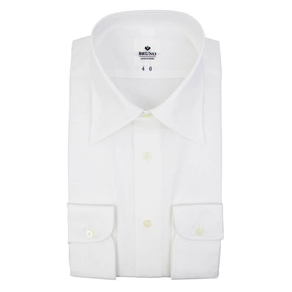 BRUNO（ブルーノ）セミワイドカラー ブロード ドレス シャツ【ホワイト】