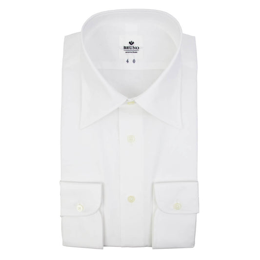 BRUNO（ブルーノ）セミワイドカラー ブロード ドレス シャツ【ホワイト】